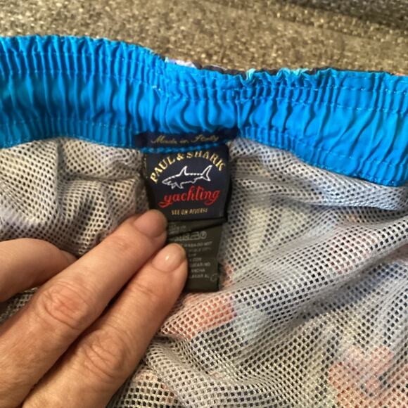 Paul & Shark Yachting Hawaiian Print XL Swim Trunks - Picture 6 of 6